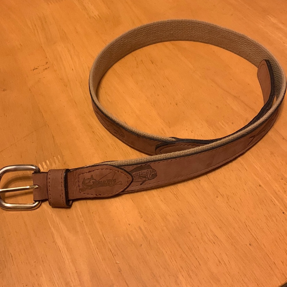 World Wide Sportsman leather belt- Mahi pattern